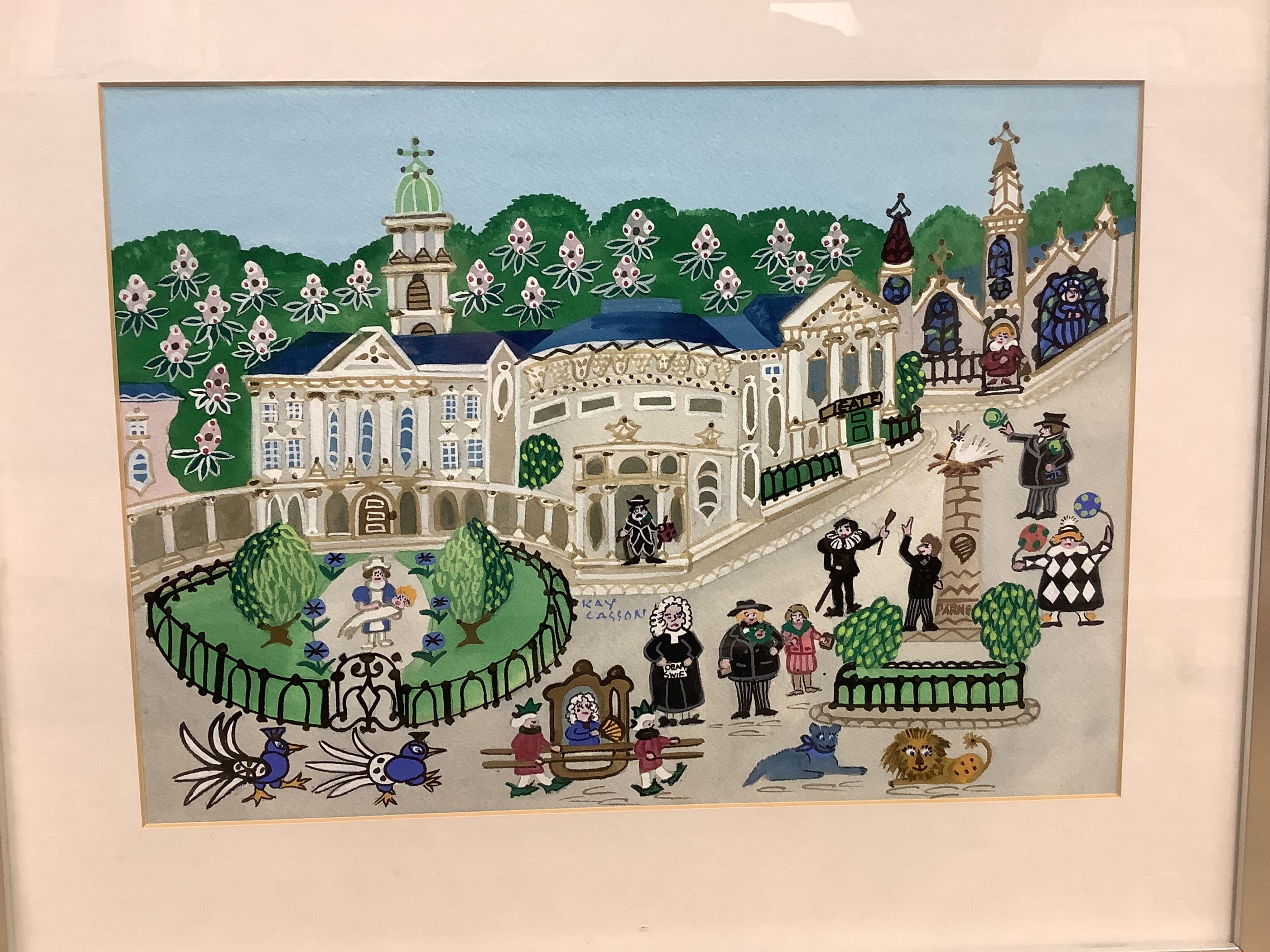 Kay Casson (20th/21st century), gouache, 'Trinity College, Dublin, signed and inscribed verso and another, 'The Rotunda, Dublin'